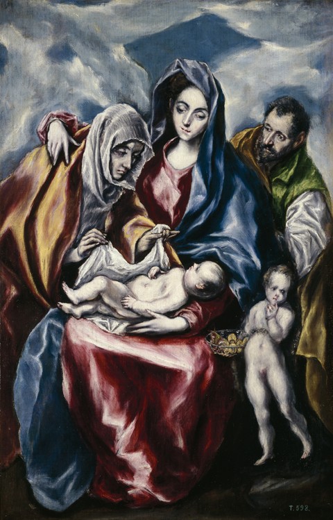 The Holy Family with Saint Anne and John the Baptist as Child a El Greco (alias Dominikos Theotokopulos)