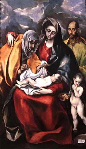 Holy Family with St. Anna and the little St. John Baptist a El Greco (alias Dominikos Theotokopulos)