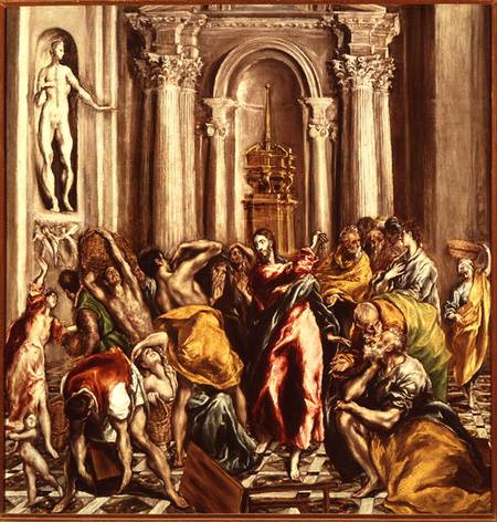 Jesus Driving the Merchants from the Temple a El Greco (alias Dominikos Theotokopulos)