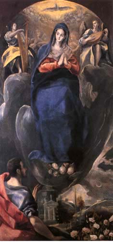 Maria Immakulata with a St. Johannes Evangelist a El Greco (alias Dominikos Theotokopulos)
