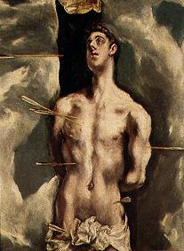 Martyrdom of St. Sebastian, fragment a El Greco (alias Dominikos Theotokopulos)