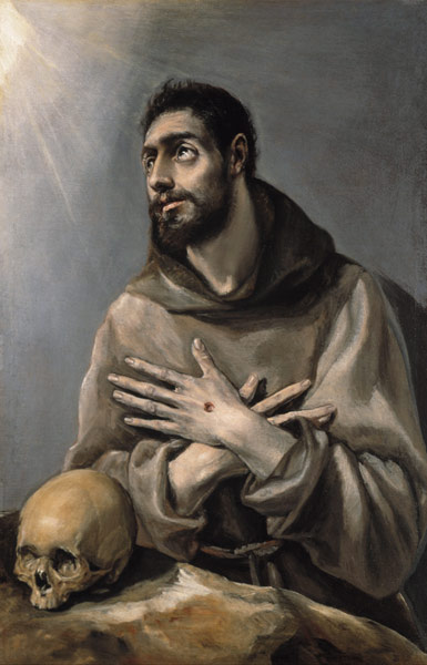 Saint Francis in ecstasy a El Greco (alias Dominikos Theotokopulos)