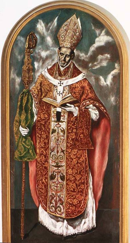 Saint Ildefonsus, a copy of the original in the Escorial a El Greco (alias Dominikos Theotokopulos)