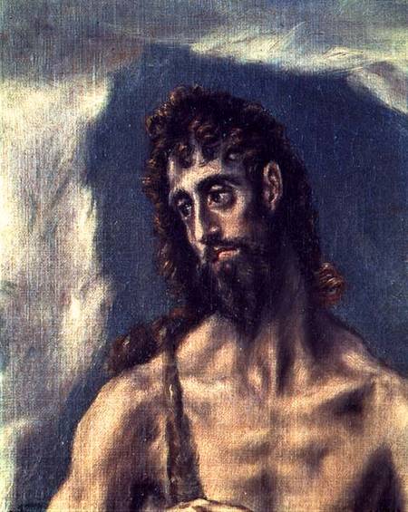 SS. John the Evangelist and John the Baptist, detail of the Baptist a El Greco (alias Dominikos Theotokopulos)
