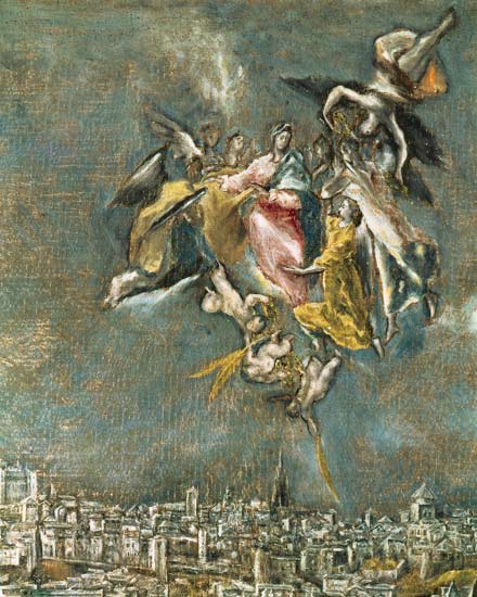 View and Map of the Town of Toledo, detail of angels a El Greco (alias Dominikos Theotokopulos)