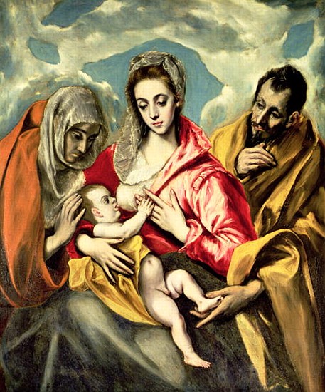 Virgin and Child with SS. Anne and Joseph, 1587-96 a El Greco (alias Dominikos Theotokopulos)