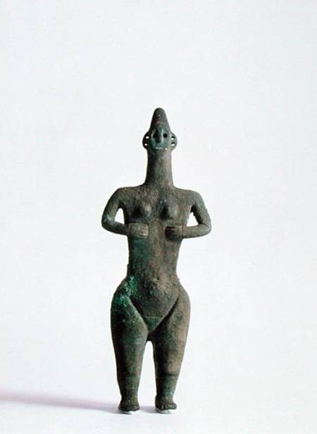 Front view of a human figurine thought to have had ritual connotations, from Marlik, Iran a Elamite