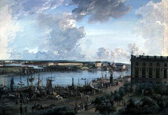 View of Stockholm from the Royal Palace (gouache on canvas) a Elias Martin