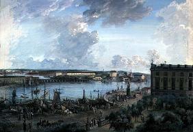 View of Stockholm from the Royal Palace (gouache on canvas)