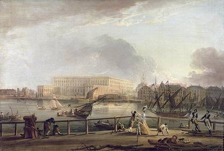 View of Stockholm Palace from Blasieholmen a Elias Martin
