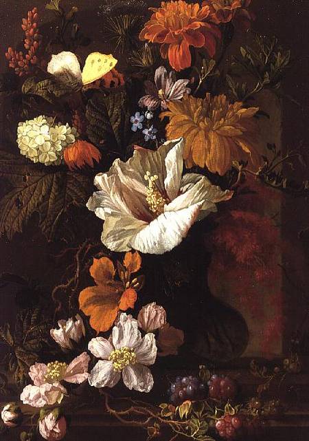 Still Life of Flowers (panel) a Elias van den Broeck