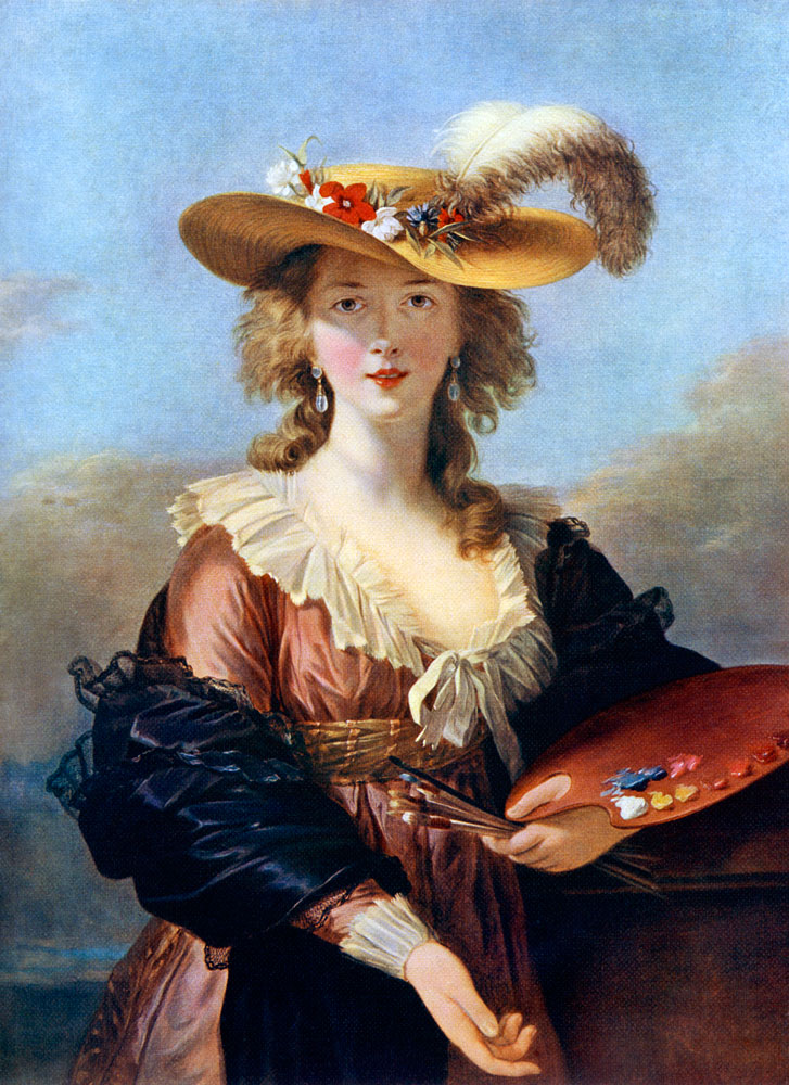 Self Portrait in a Straw Hat a Elisabeth Louise Vigee-Lebrun
