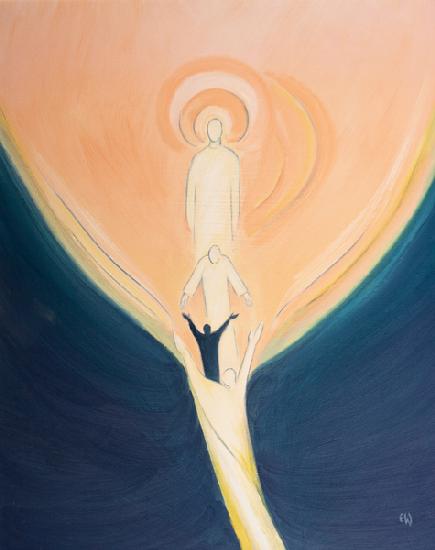 Christ leans from Heaven and draws us, with the power of the Holy Spirit, to the heart of God