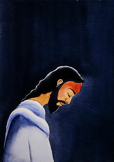 In His agony Jesus prays in Gethsemane to His Father, 2006 (w/c on paper)  a Elizabeth  Wang