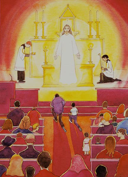 Jesus Christ is truly present in the Blessed Sacrament, 2005 (w/c on paper)  a Elizabeth  Wang