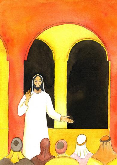 Jesus preached in the Temple, speaking the truth, and angering some people who then plotted to harm 