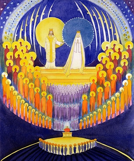 The Coronation of the Virgin Mary and the Glory of all the Saints, 2003 (w/c on paper)  a Elizabeth  Wang