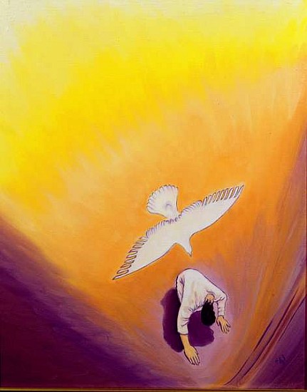 The same Spirit who comforted Christ in Gethsemane can console us, 2000 (oil on panel)  a Elizabeth  Wang