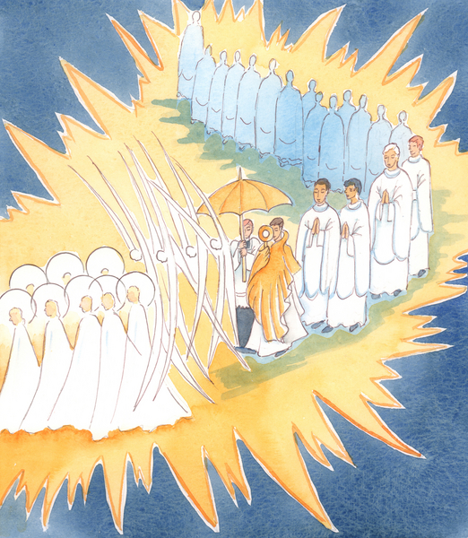 Whenever we honour the Presence of Jesus in the Blessed Sacrament the angels and saints join us in o a Elizabeth  Wang
