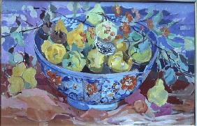 Quinces in a Delft Bowl