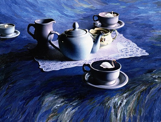 Tea Time with Gordy, 1998 (paper mosaic collage)  a Ellen  Golla