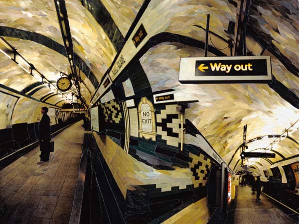 Way Out (Russell Square) 1998 (paper mosaic collage)  a Ellen  Golla