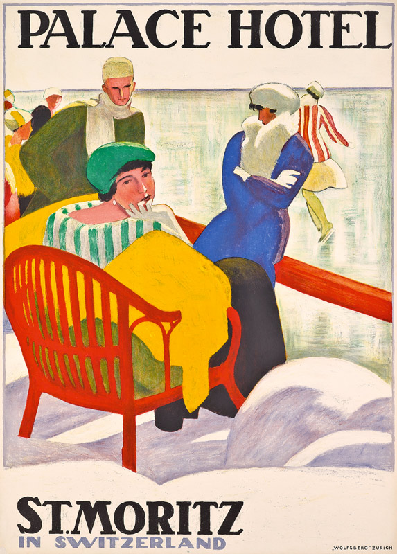 Poster advertising the Palace Hotel at St. Moritz a Emil Cardinaux