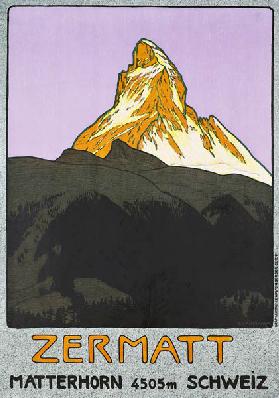 Poster advertising Zermatt, Switzerland