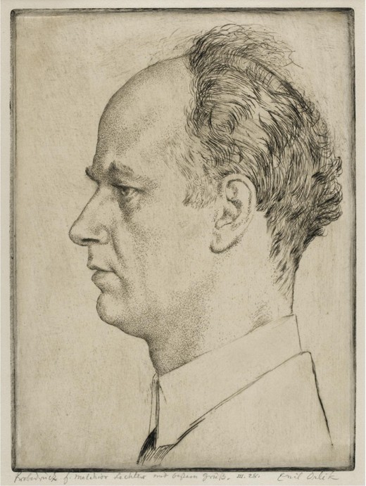 Portrait of Wilhelm Furtwängler (1886-1954) a Emil Orlik