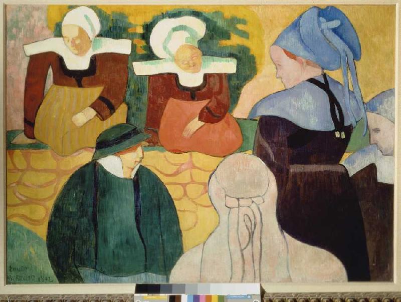 Breton women on a wall a Emile Bernard