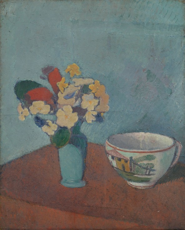 Vase with flowers and cup a Emile Bernard