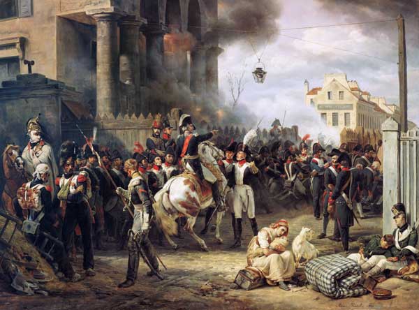 The fight at the barricade in Clichy on March 30th a Emile Jean Horace Vernet