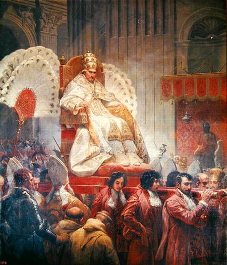 Pope Pius VIII (1761-1830) in St. Peter's on the Sedia Gestatoria a Emile Jean Horace Vernet