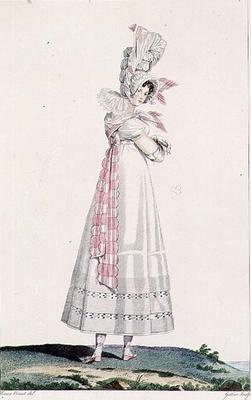 Summer Dress, fashion plate from 'Incroyables et Merveilleuses', engraved by Georges Jacques Gatine a Emile Jean Horace Vernet