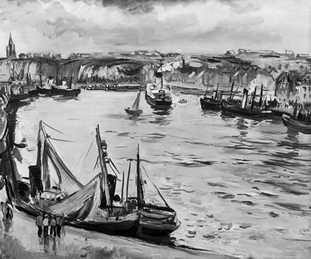 Harbour of Dieppe, France, painting by Othon Friesz, 1930 a Emile Othon Friesz
