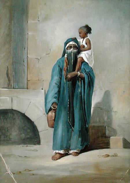 Veiled Egyptian Woman a Emile Prisse d'Avennes