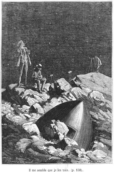 Illustration from ''From the Earth to the Moon'' Jules Verne (1828-1905) Paris, Hetzel, published in a Emile Antoine Bayard