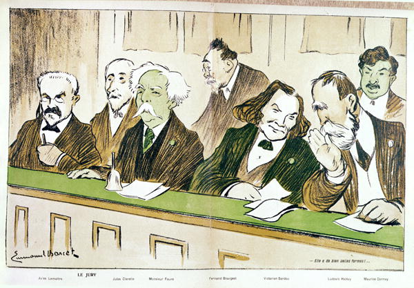Caricature of Gabriel Faure (1845-1924) presiding over the Jury du Conservatoire, from ''l''Assiette a Emmanuel Barcet