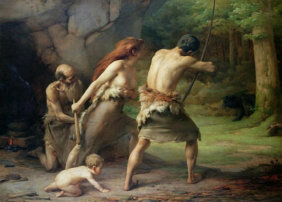 Prehistoric Man Hunting Bears a Emmanuel Benner