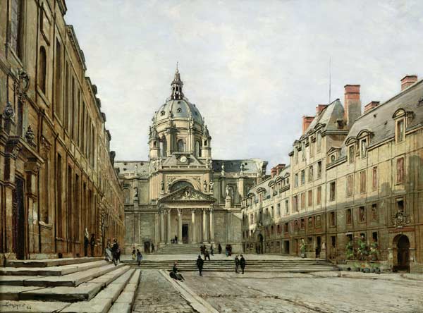 The Courtyard of the Old Sorbonne a Emmanuel Lansyer