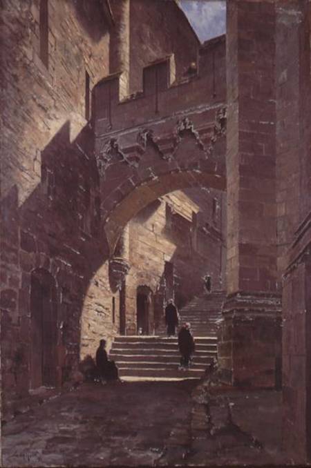 Mont Saint-Michel, Fortified gate in the Abbey a Emmanuel Lansyer