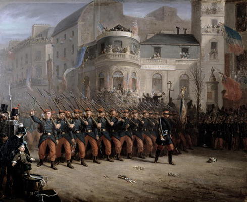 The Return of the Troops to Paris from the Crimea, Boulevard des Italiens, in front of the Hanover P a Emmanuel Masse