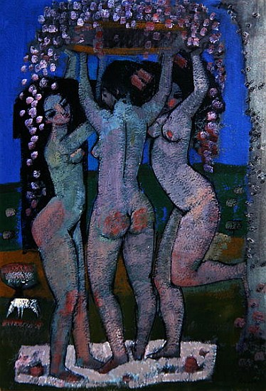 The Three Graces (acrylic on paper)  a Endre  Roder
