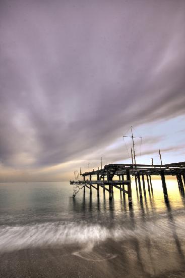 old pier and beautiful sunset