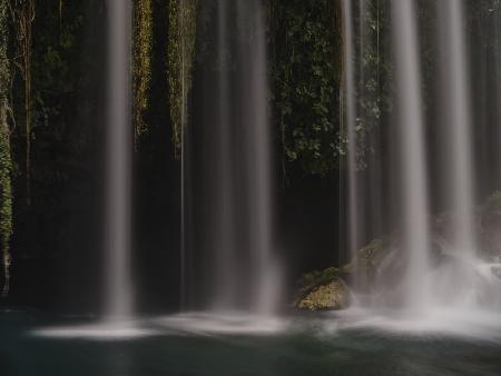 beautiful waterfall in the mountain