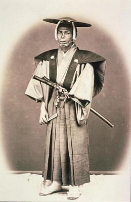 Japanese Court Official or Samurai, c.1870s (hand-coloured albumen print) a English Photographer, (19th century)