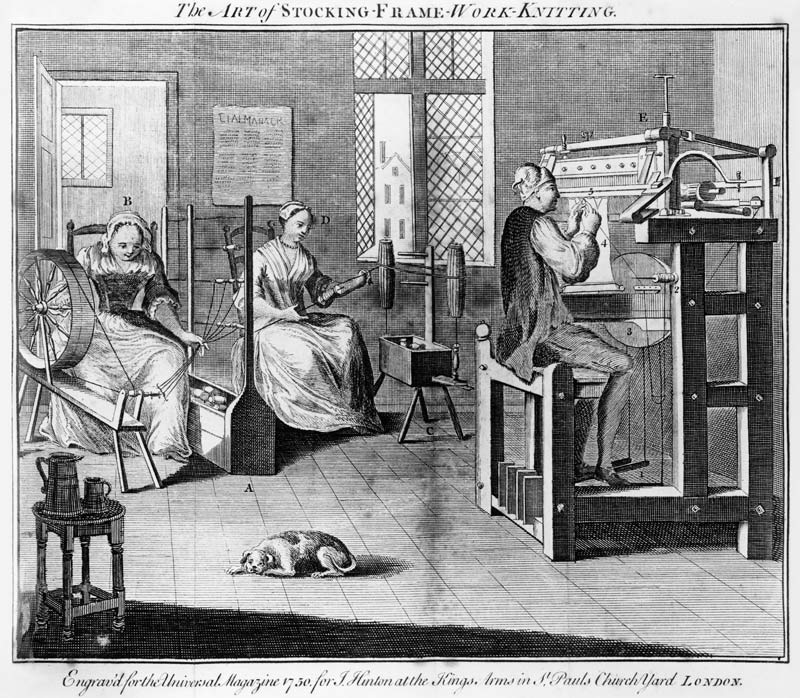 The Art of Stocking-Frame-Work-Knitting; engraved for the ''Universal Magazine'' 1750 a Scuola Inglese