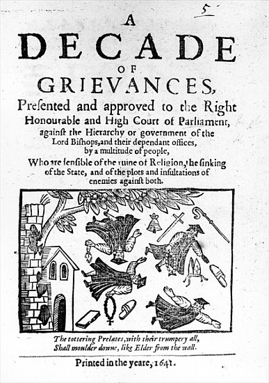 A Decade of Grievances'', Alexander Leighton''s pamphlet assaulting the institution of episcopacy a Scuola Inglese