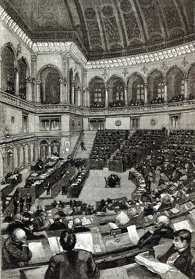 A night sitting in the Italian Chamber of Deputies, from ''Leisure Hour'' a Scuola Inglese