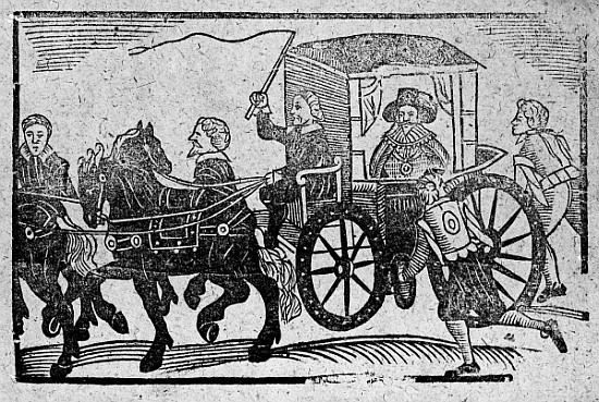 A nobleman in his carriage, an illustration from ''A Book of Roxburghe Ballads'' a Scuola Inglese